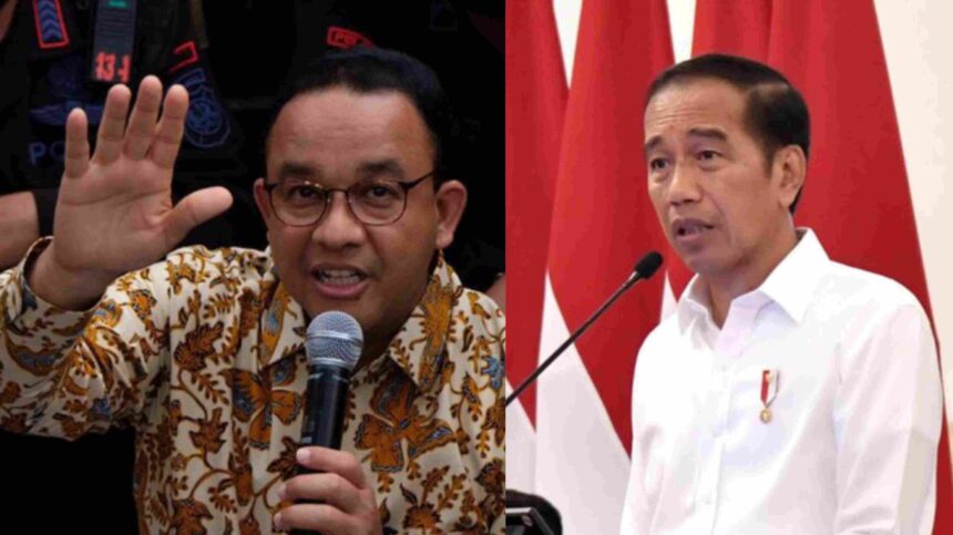Kolase Foto Jokowi dan Anies Baswedan